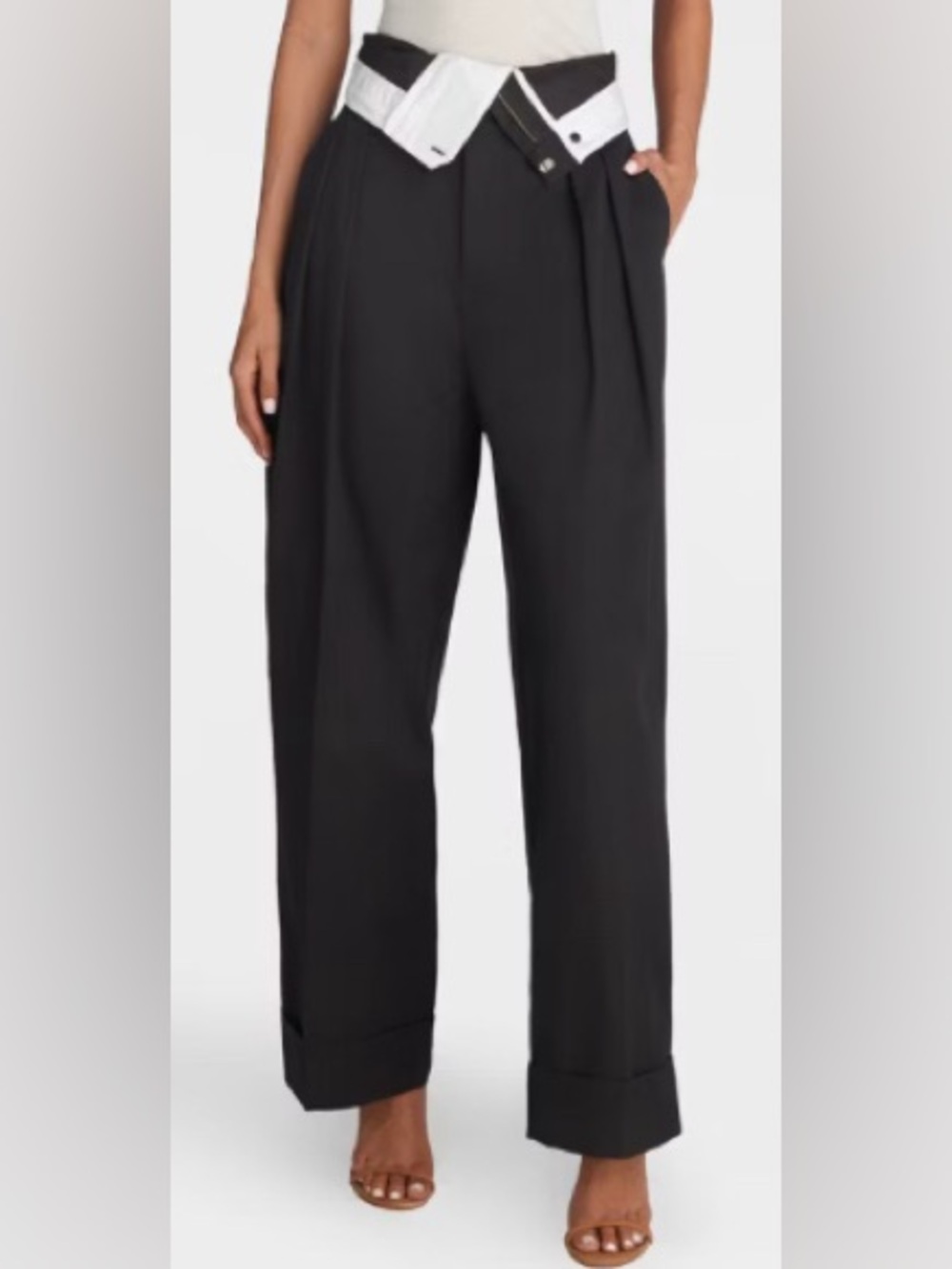 NWT KBB by KAHLANA Women's Baggy Leg 'The Waist Curtain Trouser' - Black